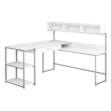 Load image into Gallery viewer, Computer Desk, Home Office, Corner, Storage Drawers, L Shape, Metal, Laminate, White, Contemporary, Modern
