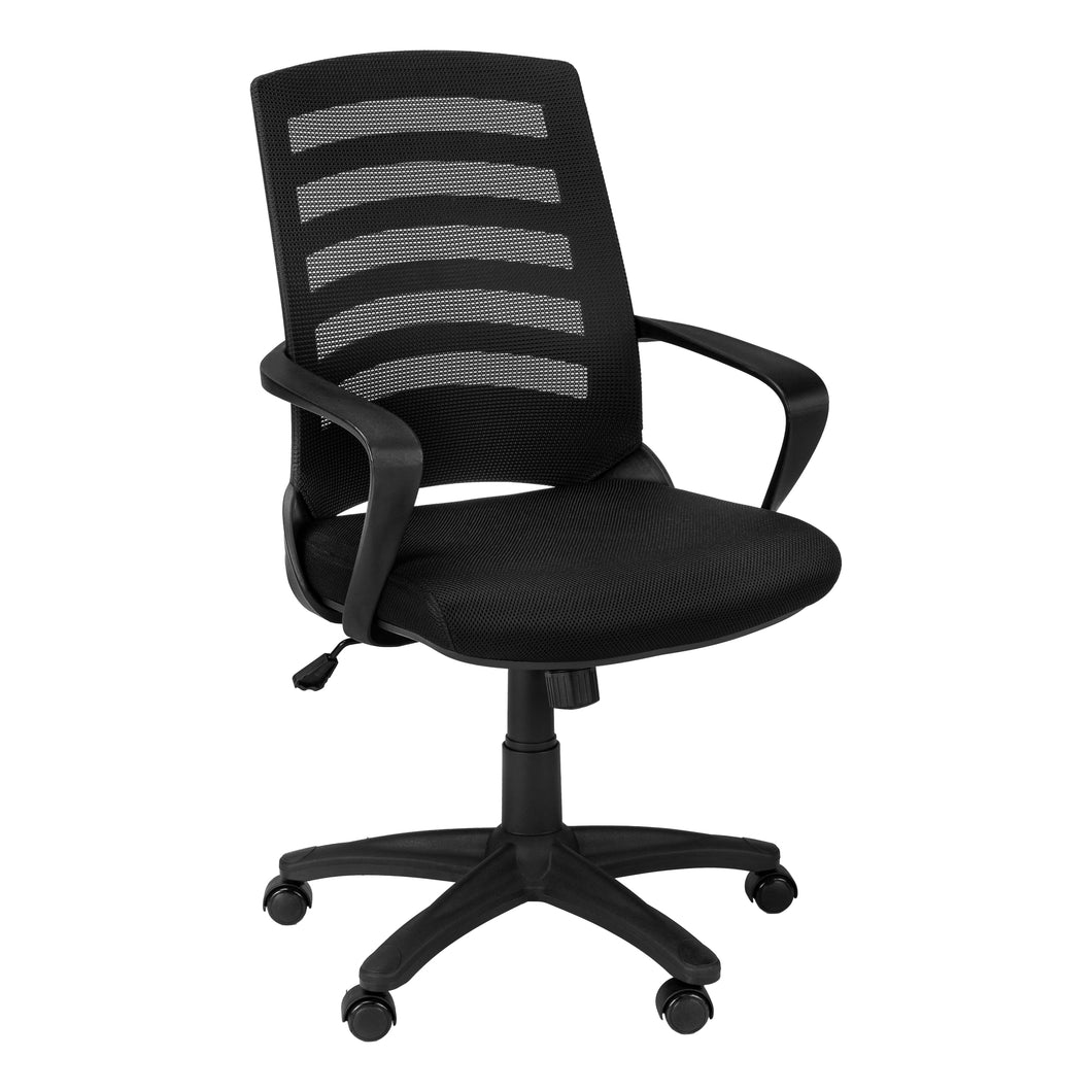 Office Chair, Adjustable Height, Swivel, Ergonomic, Armrests, Computer Desk, Office, Metal Base, Mesh, Black, Contemporary, Modern