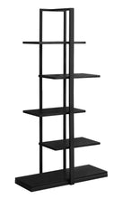 Load image into Gallery viewer, Bookshelf, Bookcase, Etagere, 5 Tier, 60&quot;H, Office, Bedroom, Metal, Laminate, Black, Contemporary, Modern
