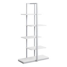 Load image into Gallery viewer, Bookshelf, Bookcase, Etagere, 5 Tier, 60&quot;H, Office, Bedroom, Metal, Laminate, White, Contemporary, Modern
