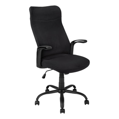 Office Chair, Adjustable Height, Swivel, Ergonomic, Armrests, Computer Desk, Office, Metal Base, Fabric, Black, Contemporary, Modern