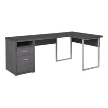 Load image into Gallery viewer, Computer Desk, Home Office, Corner, Left, Right Set-Up, Storage Drawers, 80&quot;L, L Shape, Metal, Laminate, Grey, Silver, Contemporary, Modern
