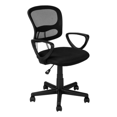 Office Chair, Adjustable Height, Swivel, Ergonomic, Armrests, Computer Desk, Office, Metal Base, Mesh, Black, Contemporary, Modern