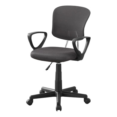 Office Chair, Adjustable Height, Swivel, Ergonomic, Armrests, Computer Desk, Office, Metal Base, Mesh, Grey, Black, Contemporary, Modern