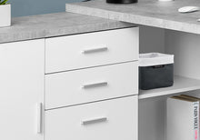 Load image into Gallery viewer, Computer Desk, Home Office, Corner, Left, Right Set-Up, Storage Drawers, 60&quot;L, L Shape, Metal, Laminate, Grey Cement Look, Grey, Contemporary, Modern
