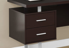 Load image into Gallery viewer, Computer Desk, Home Office, Corner, Left, Right Set-Up, Storage Drawers, 70&quot;L, L Shape, Metal, Laminate, Dark Brown, Silver, Contemporary, Modern
