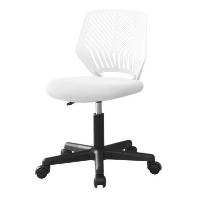 Office Chair, Adjustable Height, Swivel, Ergonomic, Computer Desk, Office, Metal, Laminate, White, Contemporary, Modern