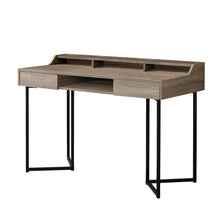 Load image into Gallery viewer, Computer Desk, Home Office, Laptop, Storage Drawers, 48&quot;L, Metal, Laminate, Dark Taupe, Black, Contemporary, Modern
