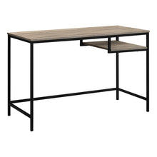 Load image into Gallery viewer, Computer Desk, Home Office, Laptop, 48&quot;L, Metal, Laminate, Dark Taupe, Black, Contemporary, Modern
