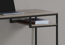 Load image into Gallery viewer, Computer Desk, Home Office, Laptop, 48&quot;L, Metal, Laminate, Dark Taupe, Black, Contemporary, Modern
