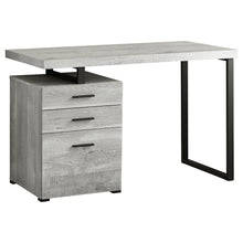 Load image into Gallery viewer, Computer Desk, Home Office, Laptop, Left, Right Set-Up, Storage Drawers, 48&quot;L, Metal, Laminate, Grey Reclaimed Wood Look, Black, Contemporary, Modern
