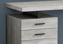 Load image into Gallery viewer, Computer Desk, Home Office, Laptop, Left, Right Set-Up, Storage Drawers, 48&quot;L, Metal, Laminate, Grey Reclaimed Wood Look, Black, Contemporary, Modern
