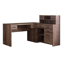 Load image into Gallery viewer, Computer Desk, Home Office, Corner, Left, Right Set-Up, Storage Drawers, L Shape, Laminate, Brown Reclaimed Wood Look, Contemporary, Modern
