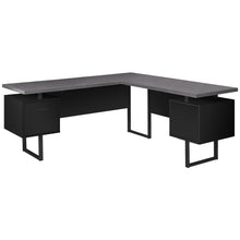 Load image into Gallery viewer, Computer Desk, Home Office, Corner, Left, Right Set-Up, Storage Drawers, 70&quot;L, L Shape, Metal, Laminate, Black, Grey, Contemporary, Modern
