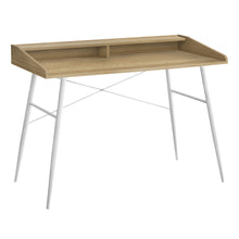 Load image into Gallery viewer, Computer Desk, Home Office, Laptop, Storage Shelves, 48&quot;L, Metal Legs, Laminate, Natural, White, Contemporary, Modern
