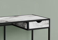 Load image into Gallery viewer, Computer Desk, Home Office, Laptop, Storage Drawers, 42&quot;L, Metal, Laminate, White Marble Look, Contemporary, Industrial, Modern
