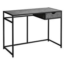 Load image into Gallery viewer, Computer Desk, Home Office, Laptop, Storage Drawers, 42&quot;L, Metal, Laminate, Grey Stone Look, Black, Contemporary, Industrial, Modern
