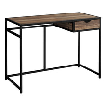 Load image into Gallery viewer, Computer Desk, Home Office, Laptop, Storage Drawers, 42&quot;L, Metal, Laminate, Brown Reclaimed Wood Look, Black, Contemporary, Industrial, Modern
