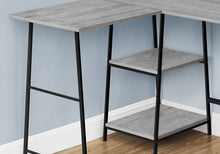 Load image into Gallery viewer, Computer Desk, Home Office, Corner, Storage Shelves, 48&quot;L, L Shape, Metal Legs, Laminate, Grey, Contemporary, Industrial, Modern
