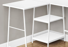 Load image into Gallery viewer, Computer Desk, Home Office, Corner, Storage Shelves, 48&quot;L, L Shape, Metal Legs, Laminate, White Top, Contemporary, Industrial, Modern
