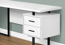 Load image into Gallery viewer, Computer Desk, Home Office, Corner, Left, Right Set-Up, Storage Drawers, 70&quot;L, L Shape, Metal, Laminate, White, Black, Contemporary, Modern
