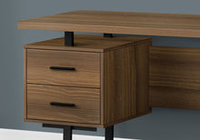 Load image into Gallery viewer, Computer Desk, Home Office, Laptop, Left, Right Set-Up, Storage Drawers, 60&quot;L, Metal, Laminate, Walnut, Black, Contemporary, Modern
