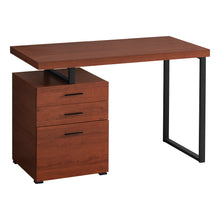 Charger l&#39;image dans la galerie, Computer Desk, Home Office, Laptop, Left, Right Set-Up, Storage Drawers, 48&quot;L, Metal, Laminate, Cherry, Black, Contemporary, Modern
