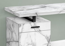 Load image into Gallery viewer, Computer Desk - Storage Drawer / Cabinet / Left Or Right Setup / Floating Desktop - 48&quot;L - White Marble-Look  / Black
