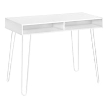 Load image into Gallery viewer, Computer Desk - 2 Open Storage Cubbies - 40&quot;L - White / White
