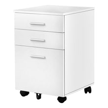 Load image into Gallery viewer, Filing Cabinet - 3 Storage Drawers / 2 Locking Casters - 24&quot;H - White
