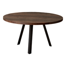 Load image into Gallery viewer, Coffee Table, Accent, Cocktail, Round, Living Room, 36&quot;Dia, Metal Legs, Laminate, Brown Reclaimed Wood Look, Black, Contemporary, Industrial, Modern
