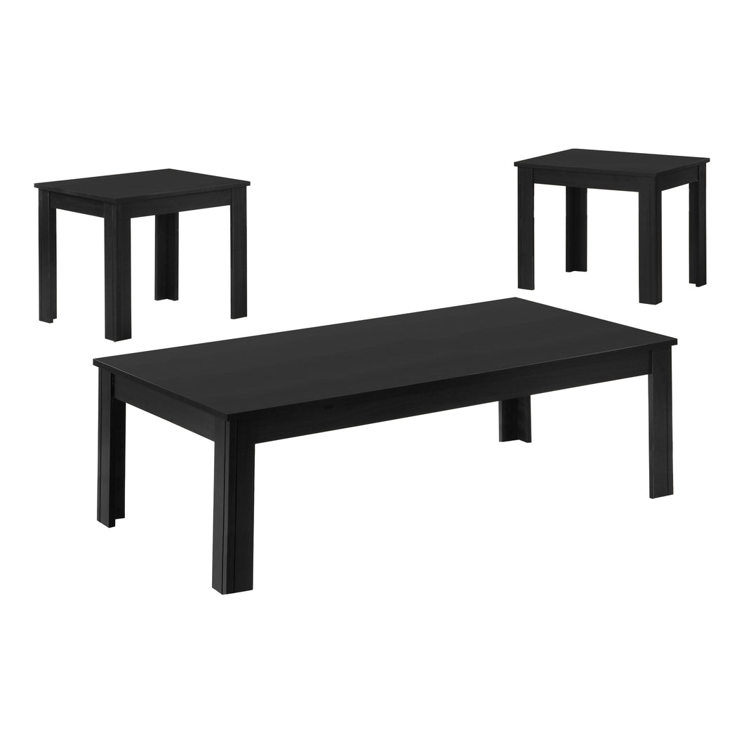 Table Set, 3Pcs Set, Coffee, End, Side, Accent, Living Room, Laminate, Laminate, Black, Contemporary, Modern