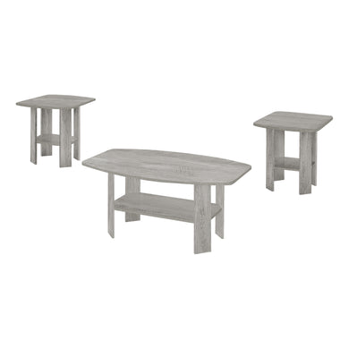 Table Set, 3Pcs Set, Coffee, End, Side, Accent, Living Room, Laminate, Industrial Grey, Contemporary, Modern