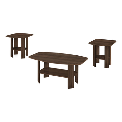 Table Set, 3Pcs Set, Coffee, End, Side, Accent, Living Room, Laminate, Walnut, Contemporary, Modern