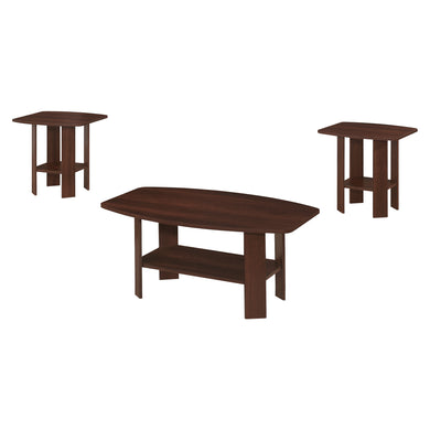 Table Set, 3Pcs Set, Coffee, End, Side, Accent, Living Room, Laminate, Cherry, Contemporary, Modern