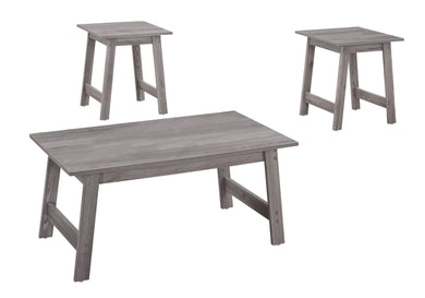 Table Set, 3Pcs Set, Coffee, End, Side, Accent, Living Room, Laminate, Grey, Contemporary, Modern