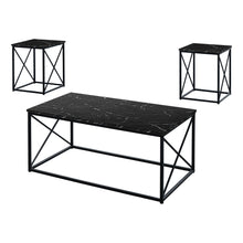 Load image into Gallery viewer, Table Set - 3Pcs Set / Black Marble / Black Metal
