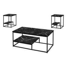 Charger l&#39;image dans la galerie, Table Set - 3Pcs Set / Black Marble / Black Metal
