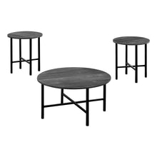 Charger l&#39;image dans la galerie, Table Set, 3Pcs Set, Coffee, End, Side, Accent, Living Room, Laminate, Metal Legs, Black Reclaimed Wood Look, Black, Contemporary, Industrial, Modern
