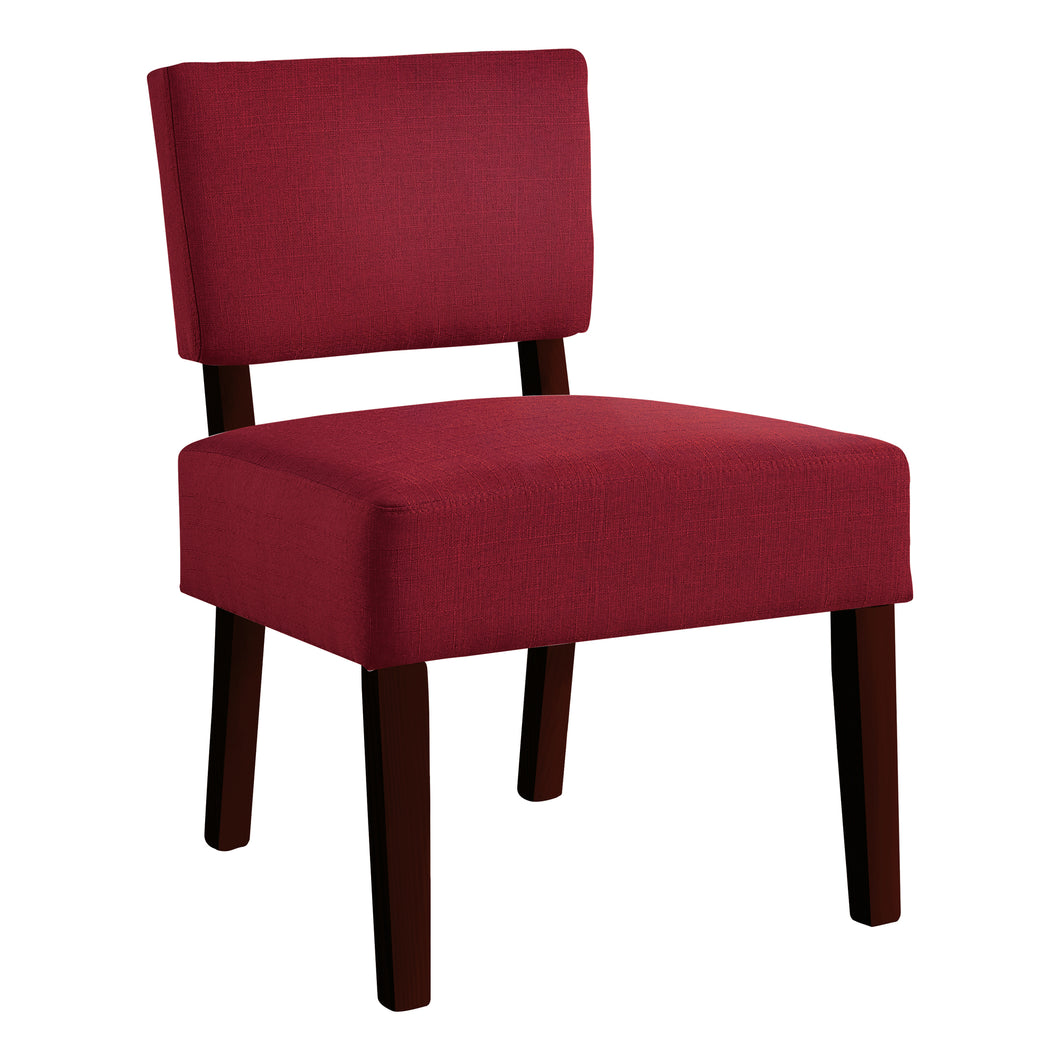 Accent Chair, Armless, Fabric, Living Room, Bedroom, Fabric, Solid Wood Legs, Red, Black, Contemporary, Modern