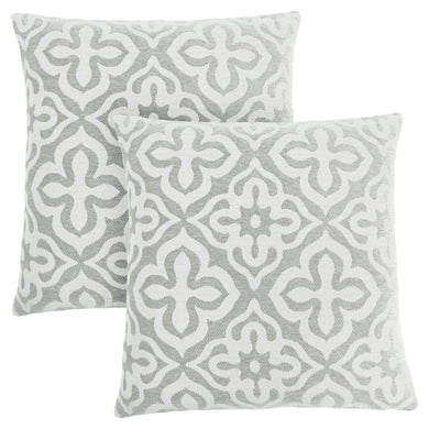 Pillows, Set Of 2, 18 X 18 Square, Insert Included, Decorative Throw, Accent, Sofa, Couch, Bed, Soft Polyester Woven Fabric, Hypoallergenic Soft Polyester Insert, Light Grey, Motif Design, Contemporary, Modern