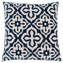 Load image into Gallery viewer, Pillows, 18 X 18 Square, Insert Included, Decorative Throw, Accent, Sofa, Couch, Bed, Soft Polyester Woven Fabric, Hypoallergenic Soft Polyester Insert, Dark Blue, Geometric Motif, Motif Design, Contemporary, Modern
