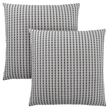 Load image into Gallery viewer, Pillows, Set Of 2, 18 X 18 Square, Insert Included, Decorative Throw, Accent, Sofa, Couch, Bed, Soft Polyester Woven Fabric, Hypoallergenic Soft Polyester Insert, Light Grey And Black, Abstract Dot Design, Classic Dot Design, Classic
