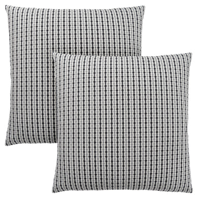 Pillows, Set Of 2, 18 X 18 Square, Insert Included, Decorative Throw, Accent, Sofa, Couch, Bed, Soft Polyester Woven Fabric, Hypoallergenic Soft Polyester Insert, Light Grey And Black, Abstract Dot Design, Classic Dot Design, Classic