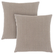 Load image into Gallery viewer, Pillows, Set Of 2, 18 X 18 Square, Insert Included, Decorative Throw, Accent, Sofa, Couch, Bed, Soft Polyester Woven Fabric, Hypoallergenic Soft Polyester Insert, Light And Dark Brown, Abstract Dot Design, Classic Dot Design, Classic
