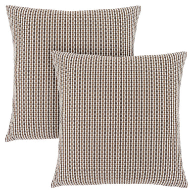 Pillows, Set Of 2, 18 X 18 Square, Insert Included, Decorative Throw, Accent, Sofa, Couch, Bed, Soft Polyester Woven Fabric, Hypoallergenic Soft Polyester Insert, Light And Dark Brown, Abstract Dot Design, Classic Dot Design, Classic