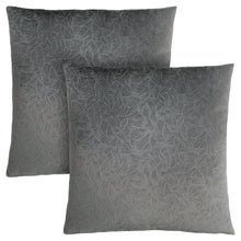 Load image into Gallery viewer, Pillows, Set Of 2, 18 X 18 Square, Insert Included, Decorative Throw, Accent, Sofa, Couch, Bed, Soft Polyester Woven Fabric, Hypoallergenic Soft Polyester Insert, Dark Grey, Transitional
