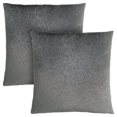 Pillows, Set Of 2, 18 X 18 Square, Insert Included, Decorative Throw, Accent, Sofa, Couch, Bed, Soft Polyester Woven Fabric, Hypoallergenic Soft Polyester Insert, Dark Grey, Transitional