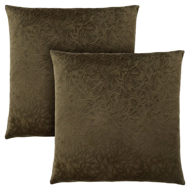 Pillows, Set Of 2, 18 X 18 Square, Insert Included, Decorative Throw, Accent, Sofa, Couch, Bed, Soft Polyester Woven Fabric, Hypoallergenic Soft Polyester Insert, Dark Green, Transitional