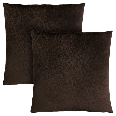 Pillows, Set Of 2, 18 X 18 Square, Insert Included, Decorative Throw, Accent, Sofa, Couch, Bed, Soft Polyester Woven Fabric, Hypoallergenic Soft Polyester Insert, Dark Brown, Transitional